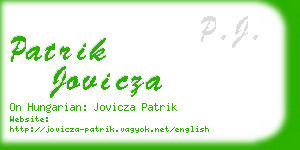 patrik jovicza business card